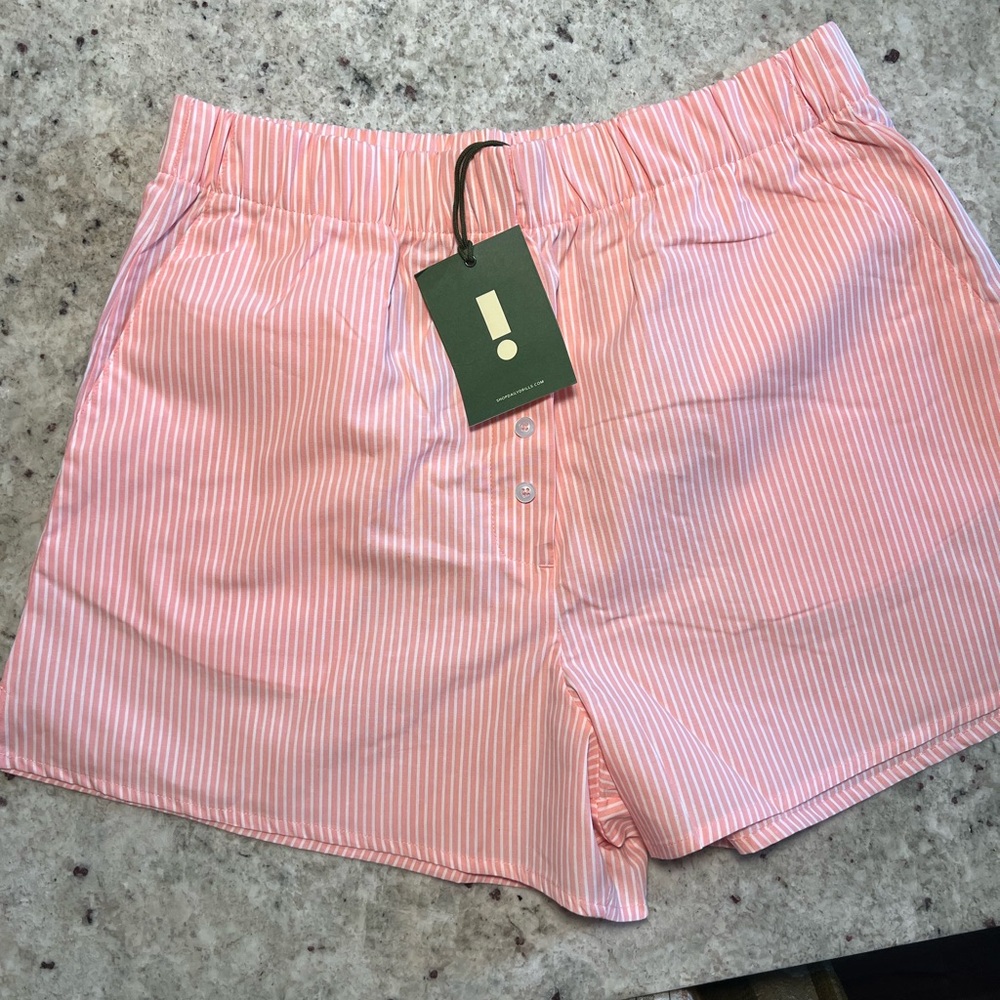 Daily Drills Pink Bermudas Seersucker Shorts